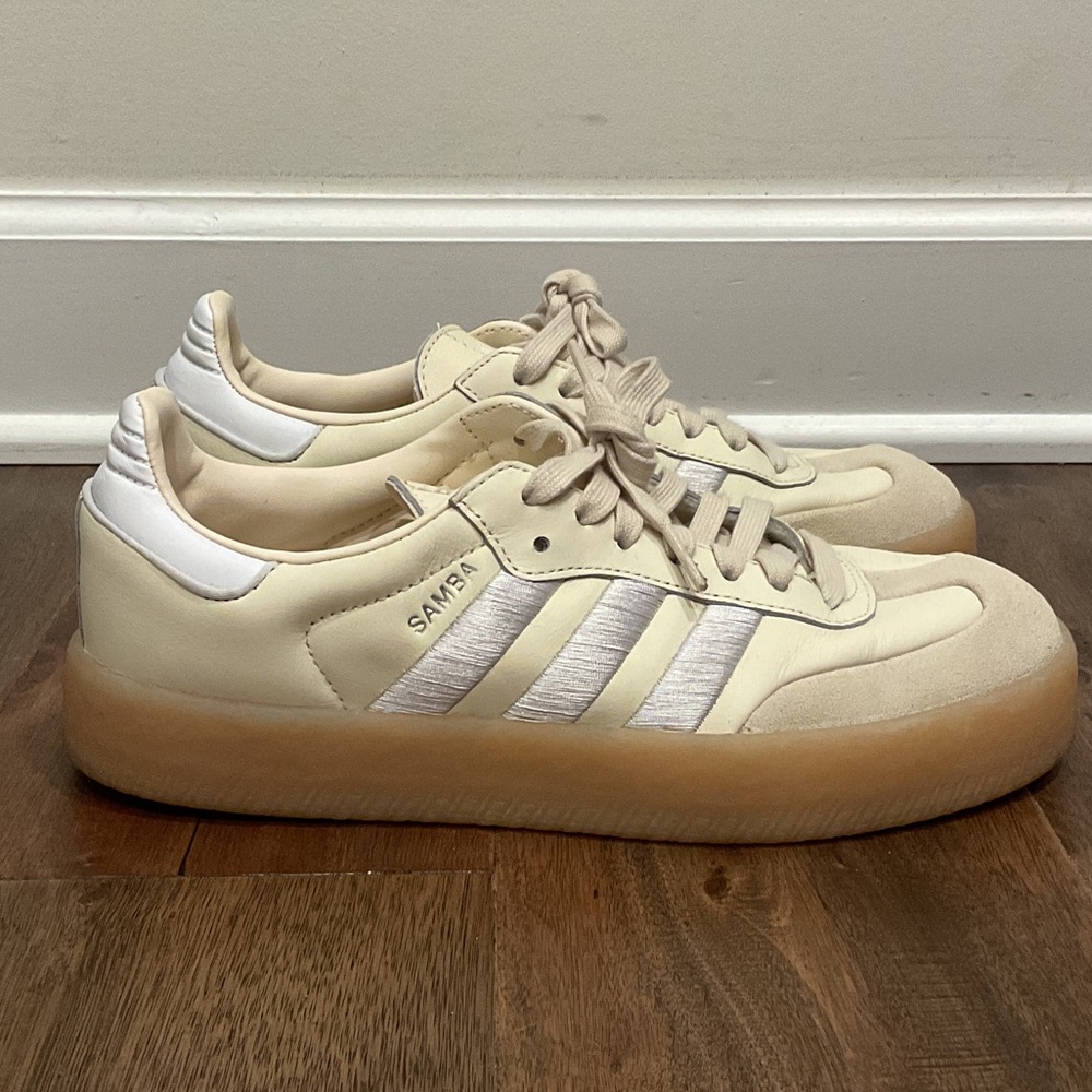 Adidas Samba Sneakers in Cream and White